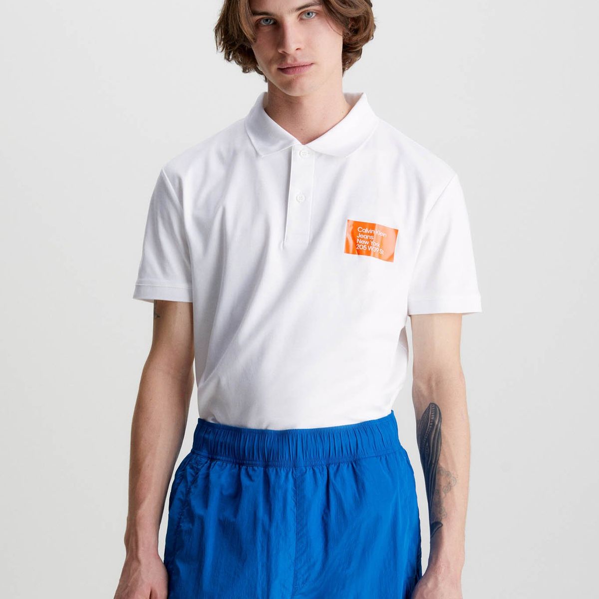 CALVIN KLEIN - Polo con insignia Blanco Calvin Klein