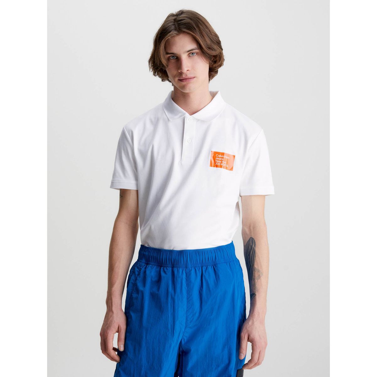 CALVIN KLEIN - Polo con insignia Blanco Calvin Klein