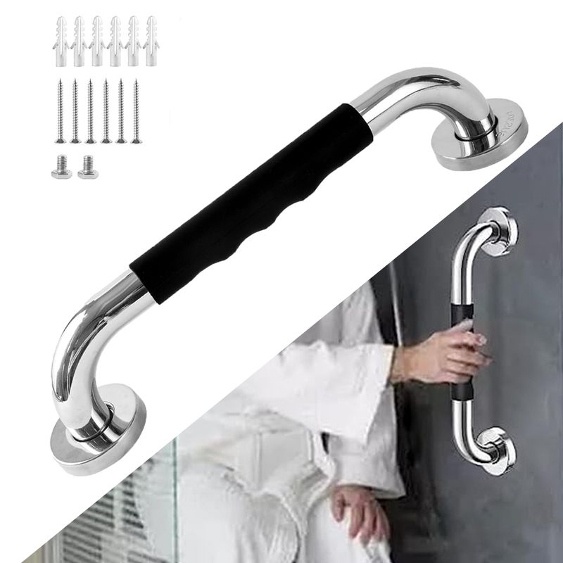 AIZO - 60cm Barra Agarre Inoxidable Baño Con Silicona Antideslizante 60cm