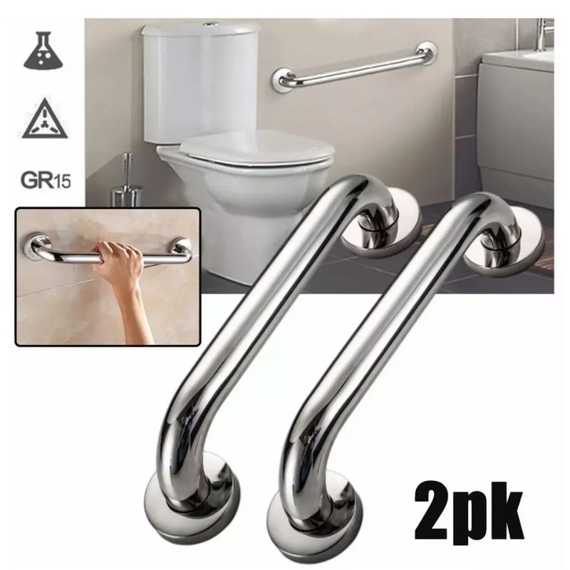 AIZO - 40cm 2 Barra Seguridad Manilla Inoxidable Ducha Bañera Ducha 40cm