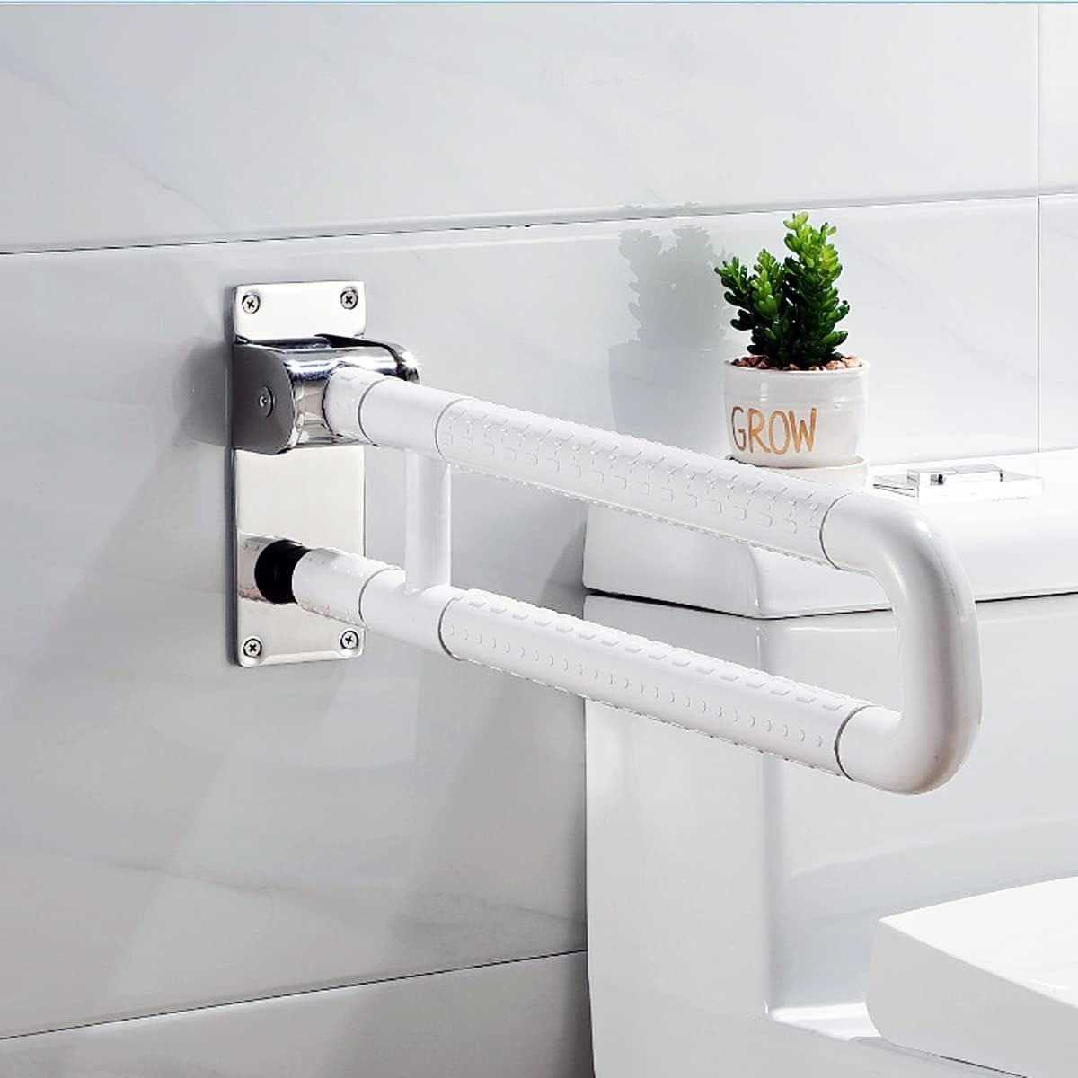 AIZO - Barra Reforzado Inoxidable Baño Plegable Para Discapacitados