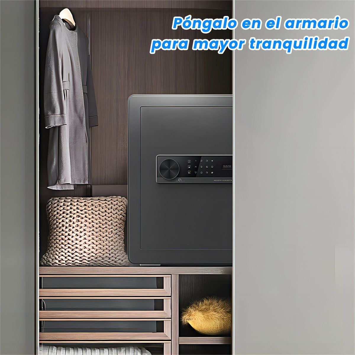 AIZO - Caja Fuerte Seguridad Hogar Táctil Dactilar Acero Unibody