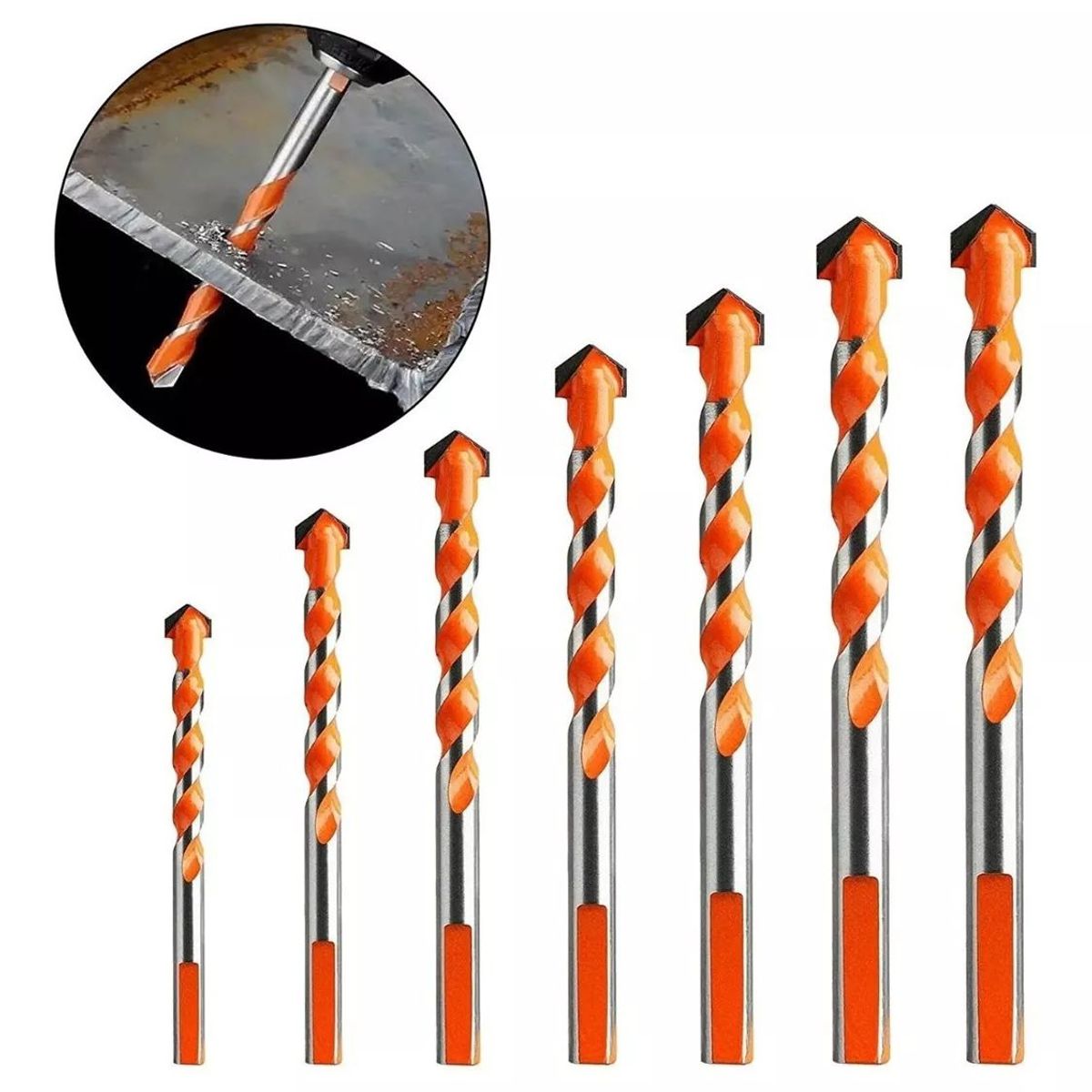 KUANGYE - 7 Brocas Hss Carburo Para Marmol Concreto Vidrio Madera