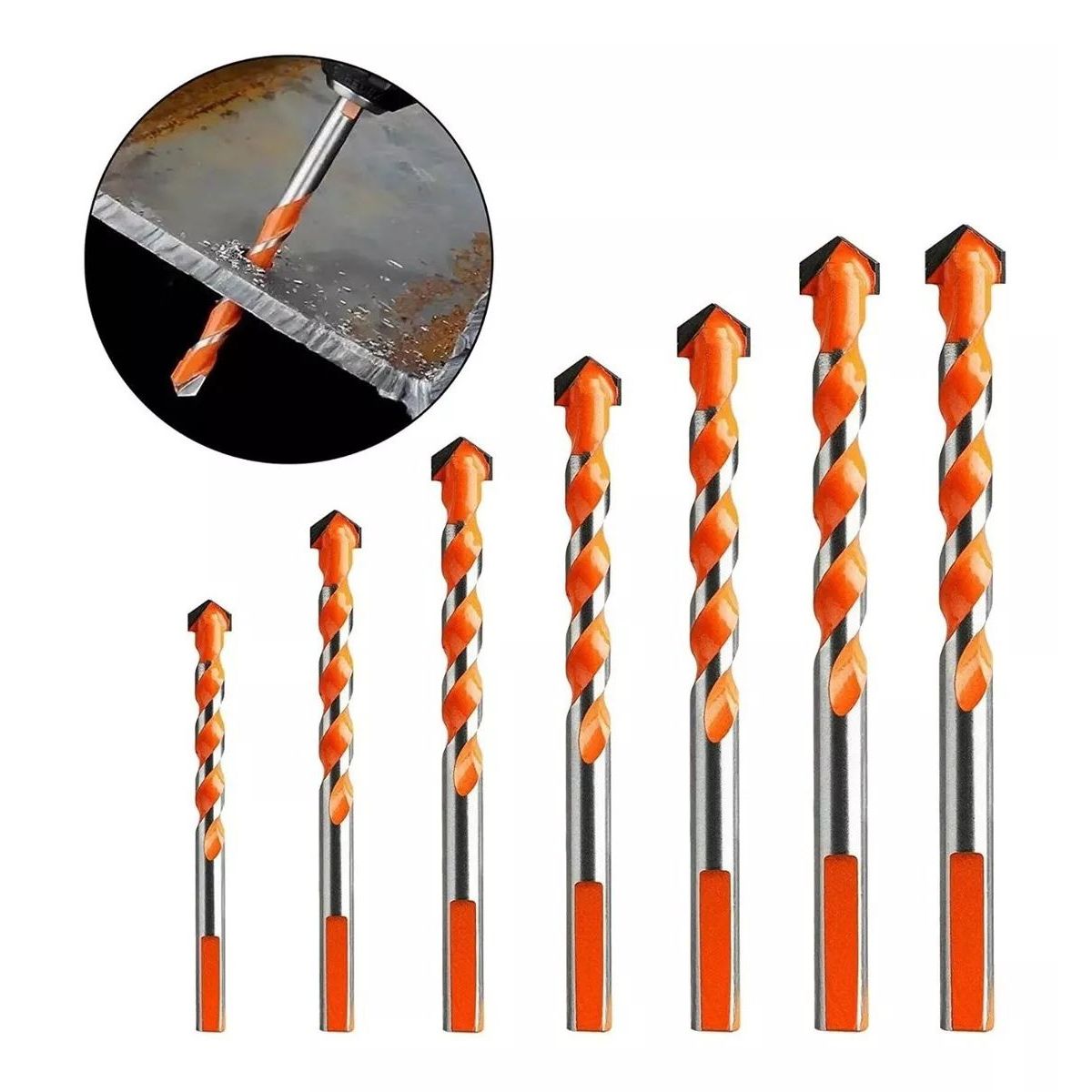 KUANGYE - 7 Brocas Hss Carburo Para Marmol Concreto Vidrio Madera