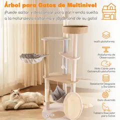 AIZO - Cómoda y Lujosa Árbol para Gatos para Gatos Posados