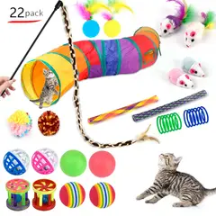 AIZO - S Juguetes Para Gatos Juego Tubo De Túnel 22pcs Bola Ratone