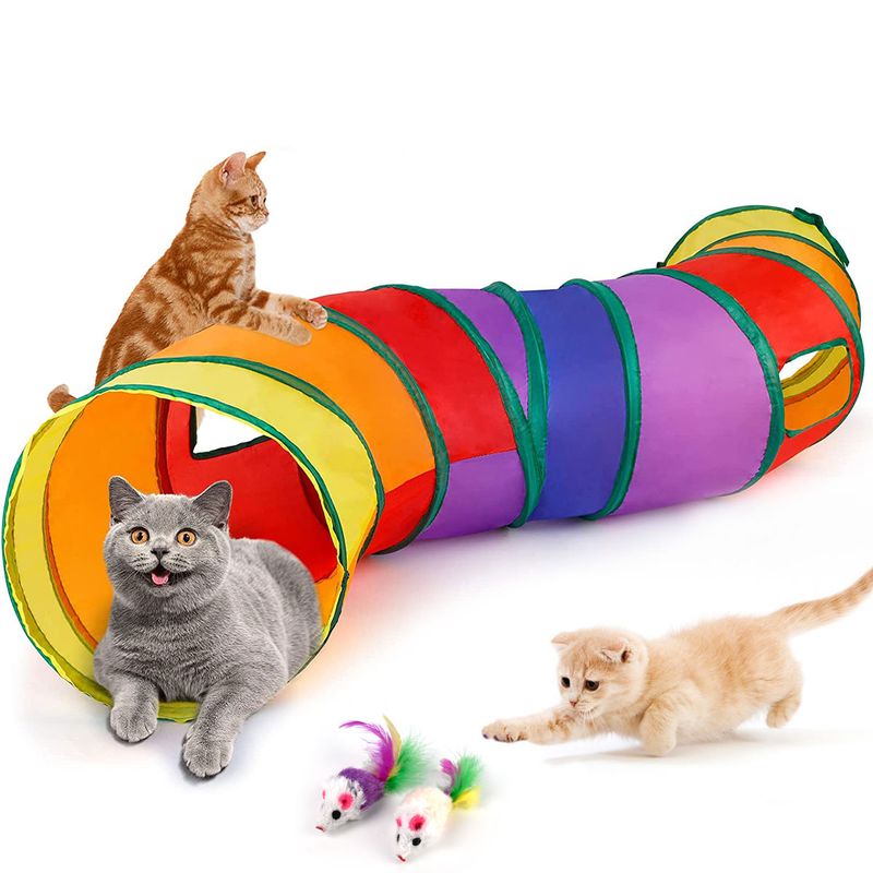 AIZO - S Juguetes Para Gatos Juego Tubo De Túnel 22pcs Bola Ratone