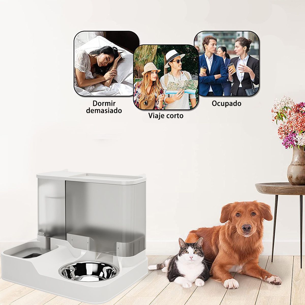 AIZO - AIZO ComederoBebedero Doble para Gatos y Perros Automático