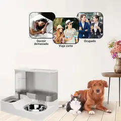 AIZO - Dispensador Gravedad Alimento 28L Y Agua 1L De Perro Gato