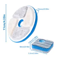 AIZO - 12PK Cartucho Elemento Filtro×12 De Bebedero Fuente Agua Mascota