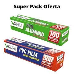 GENERICO - Super Pack Oferta Film Alusa Plastica Rollo Papel Aluminio.