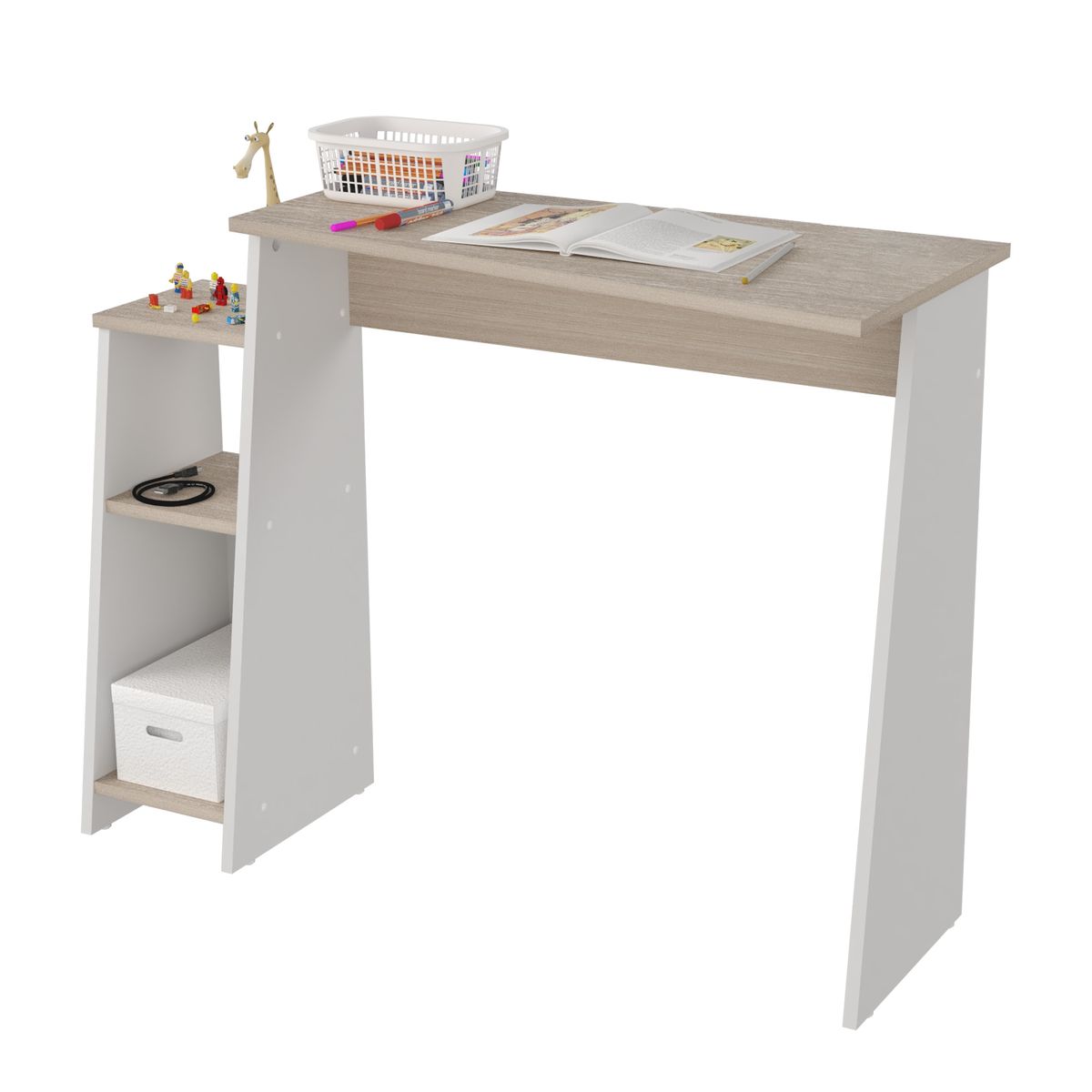 INVAL - Escritorio Blanco-Arena 75x100x40 cm ES20803