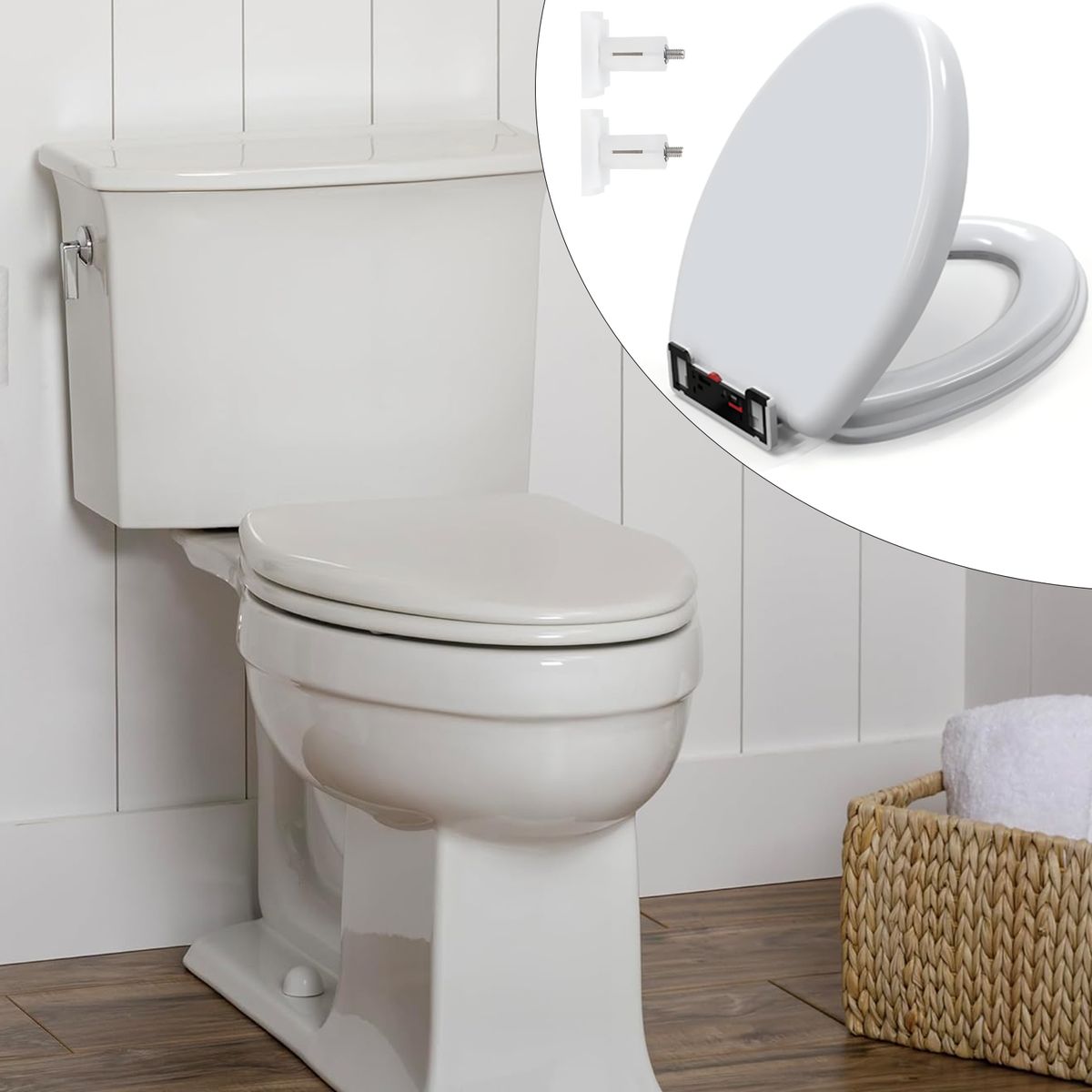 AIZO - Asiento De Inodoro De V Instalar Rápida Engrosado Con Tapa