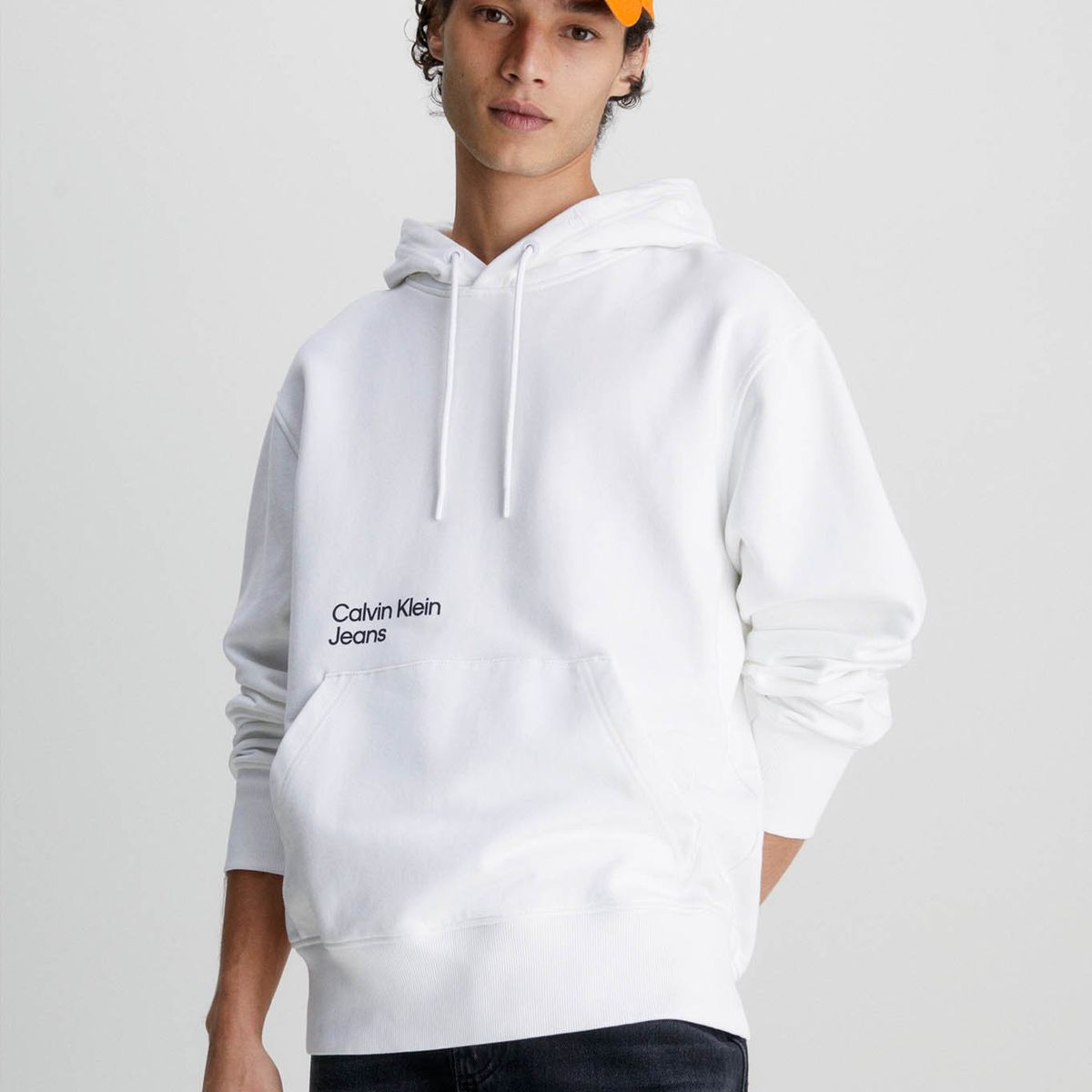 CALVIN KLEIN - Sudadera holgada con capucha y logo en la parte trasera Blanco Calvin Klein