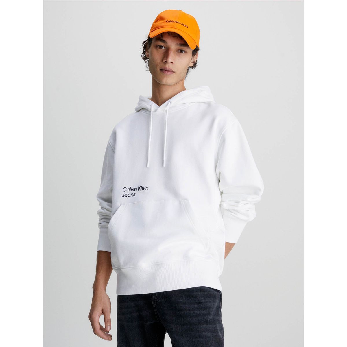 CALVIN KLEIN - Sudadera holgada con capucha y logo en la parte trasera Blanco Calvin Klein