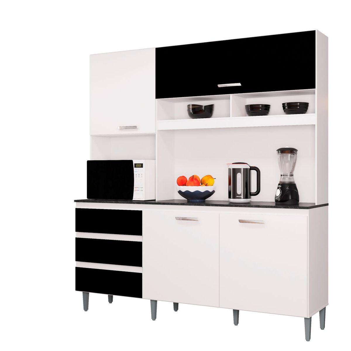 TAHUARI - Mueble de cocina Florencia blanconegro