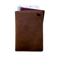 Porta Pasaporte Vintage Camel