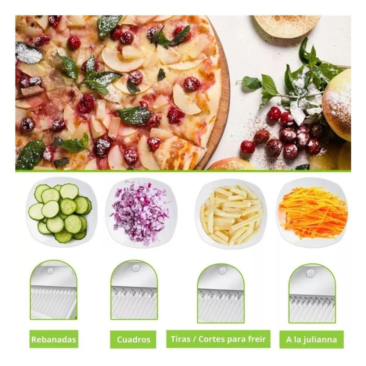 GENERICO - Picador Rebanador Verduras Frutas Rayador Multifuncional