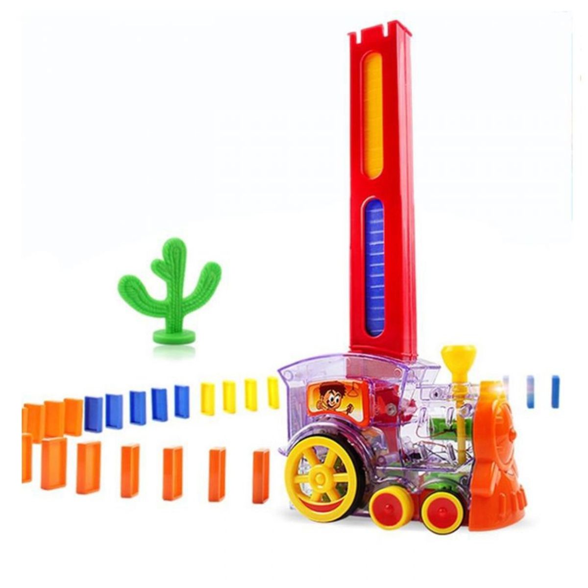 GENERICO - Tren Dominó Para Niños Juego De Bloques De Construcción