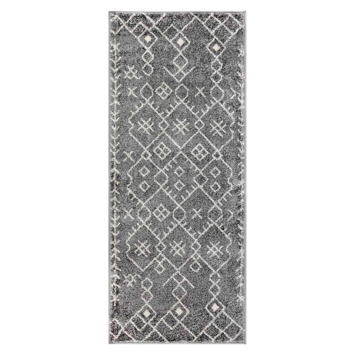 MODA ALFOMBRAS - Bajada de cama florida gris 50 x 120 cm