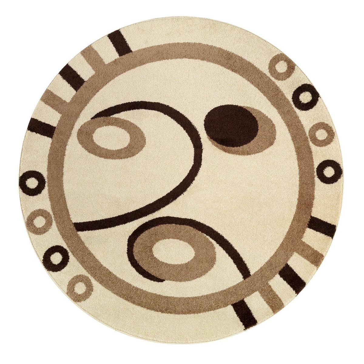 MODA ALFOMBRAS - Alfombra redonda florida beige 160 x 160 cm