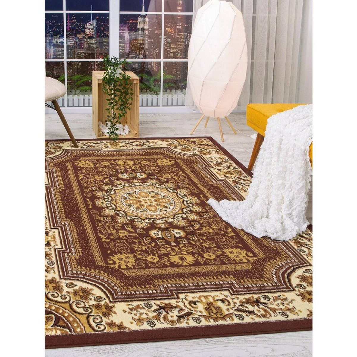 MODA ALFOMBRAS - Alfombra kashan king café 123 cm x 185 cm