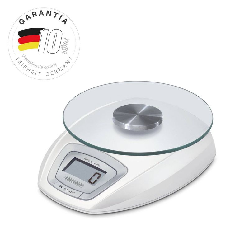 LEIFHEIT - Balanza de cocina digital con plato de vidrio