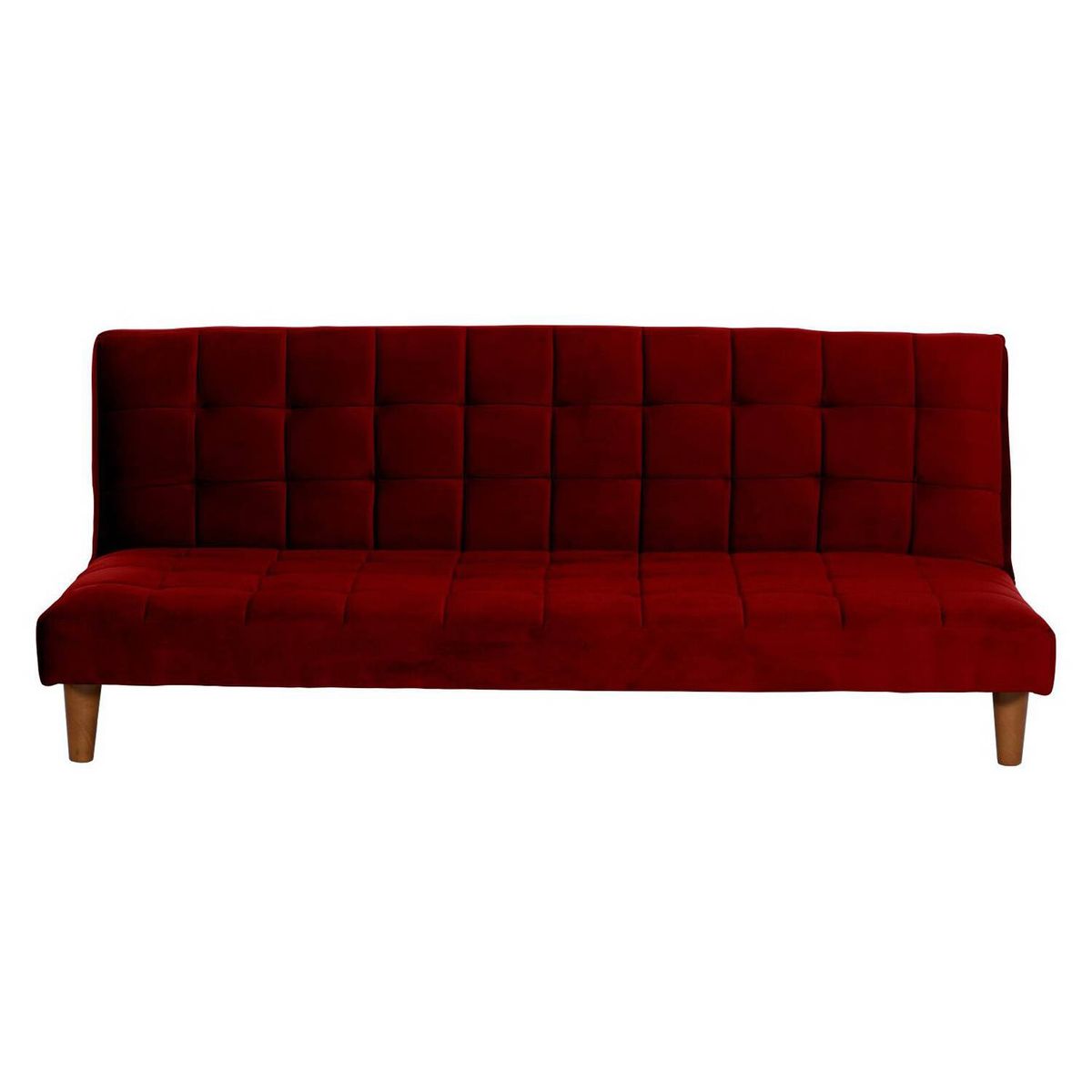 LATAM HOME - Futón Sofá Cama Turin Tela Velvet Burdeo