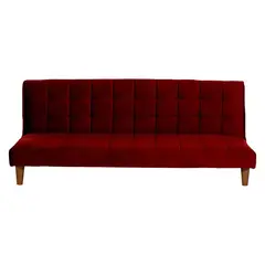 LATAM HOME - Futón Sofá Cama Turin Tela Velvet Burdeo