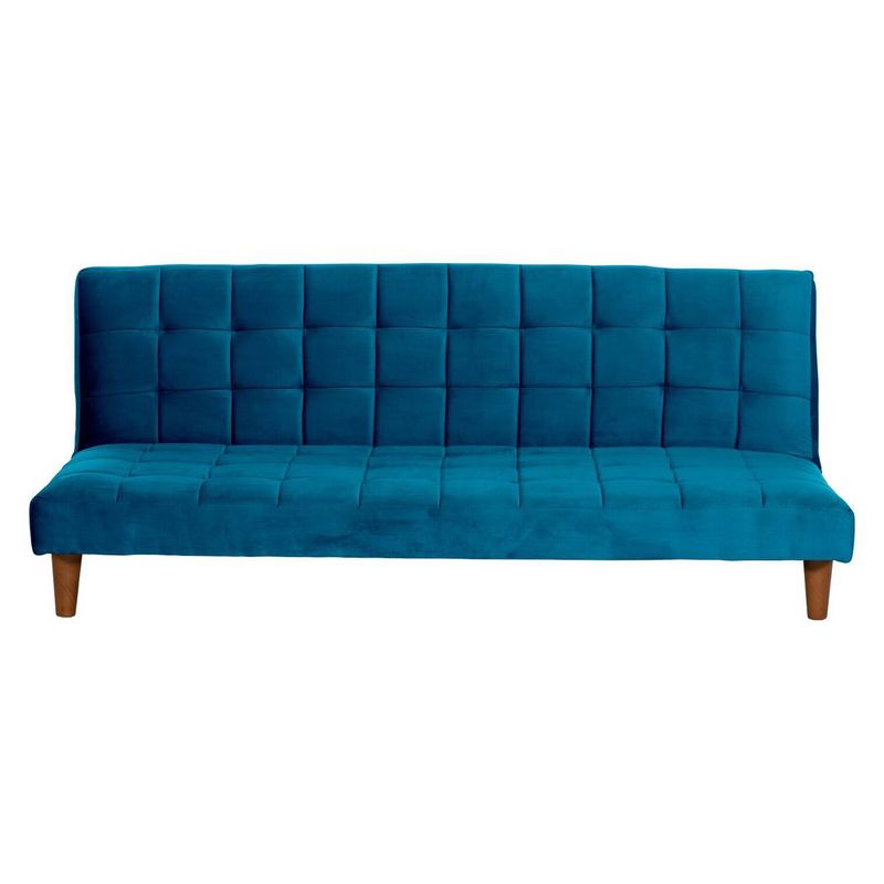 LATAM HOME - Futón Sofá Cama Turin Tela Velvet Azul Petroleo