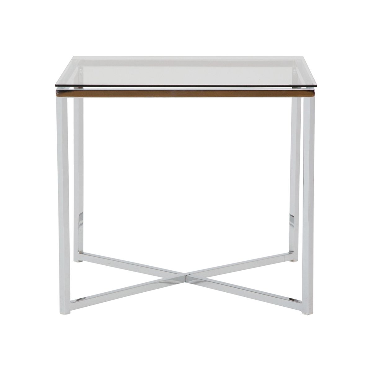 SUR DISEÑO - Mesa Lateral Cross Cromada