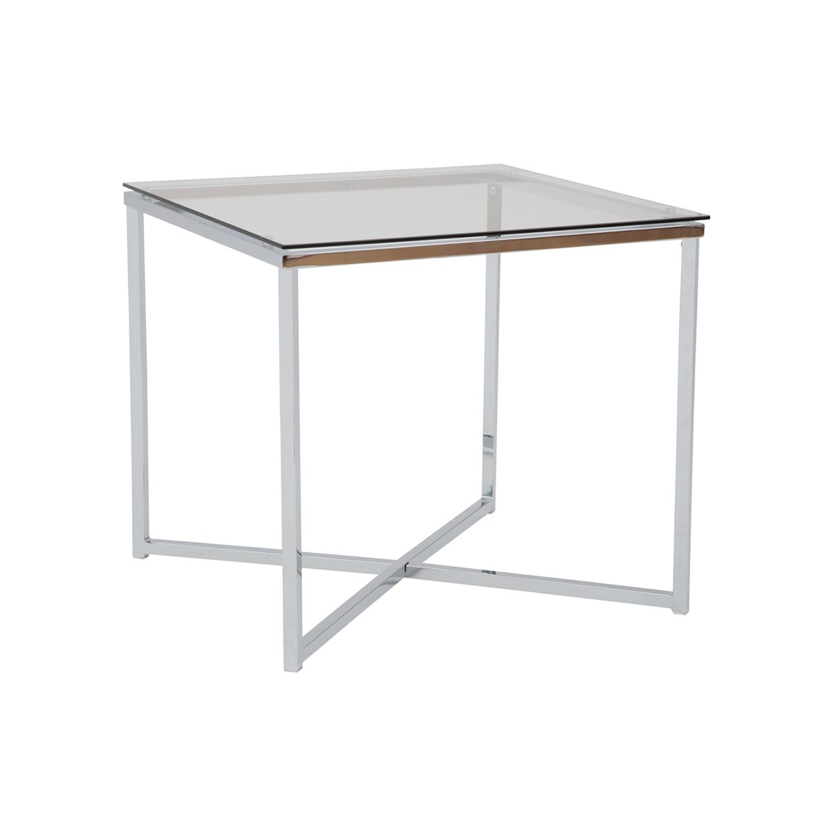 SUR DISEÑO - Mesa Lateral Cross Cromada