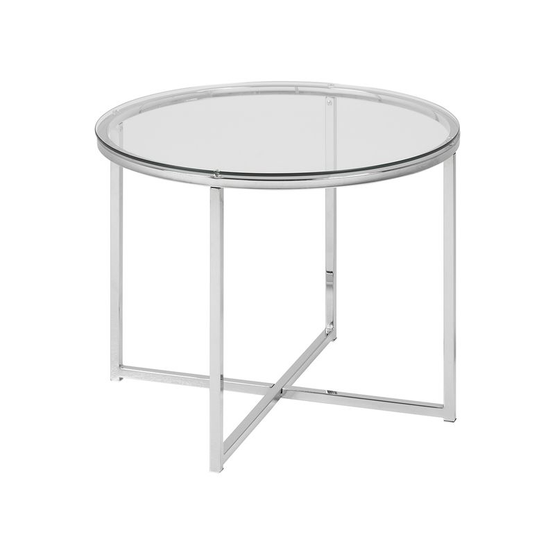 SUR DISEÑO - Mesa Lateral Cross Red Cromada