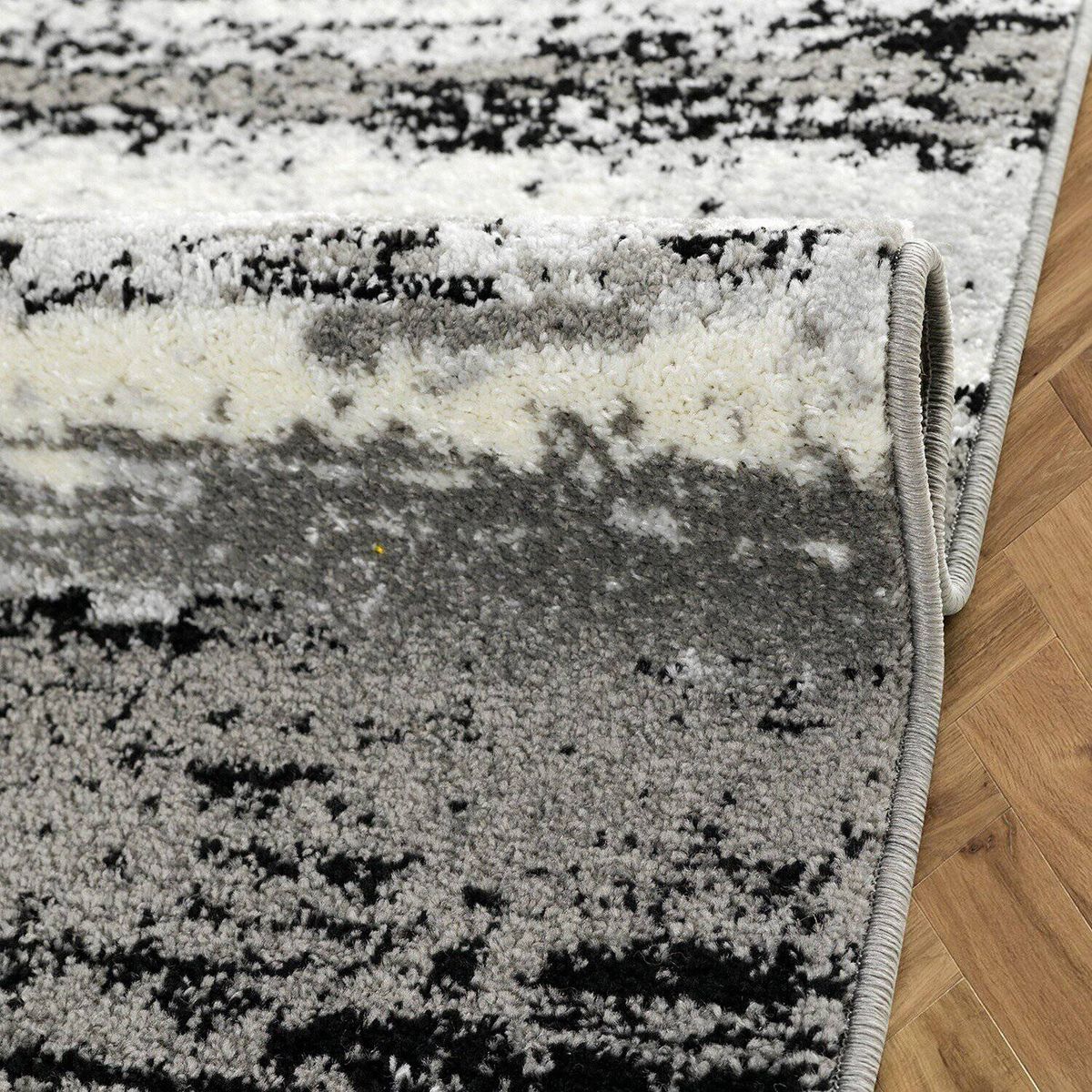 MODA ALFOMBRAS - Bajada de cama florida gris 60 x 90 cm