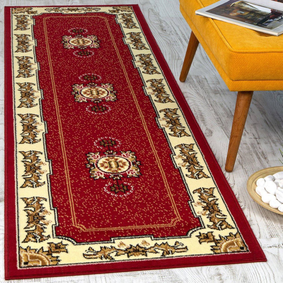MODA ALFOMBRAS - Alfombra pasillo kashan king roja 66 cm x 430 cm
