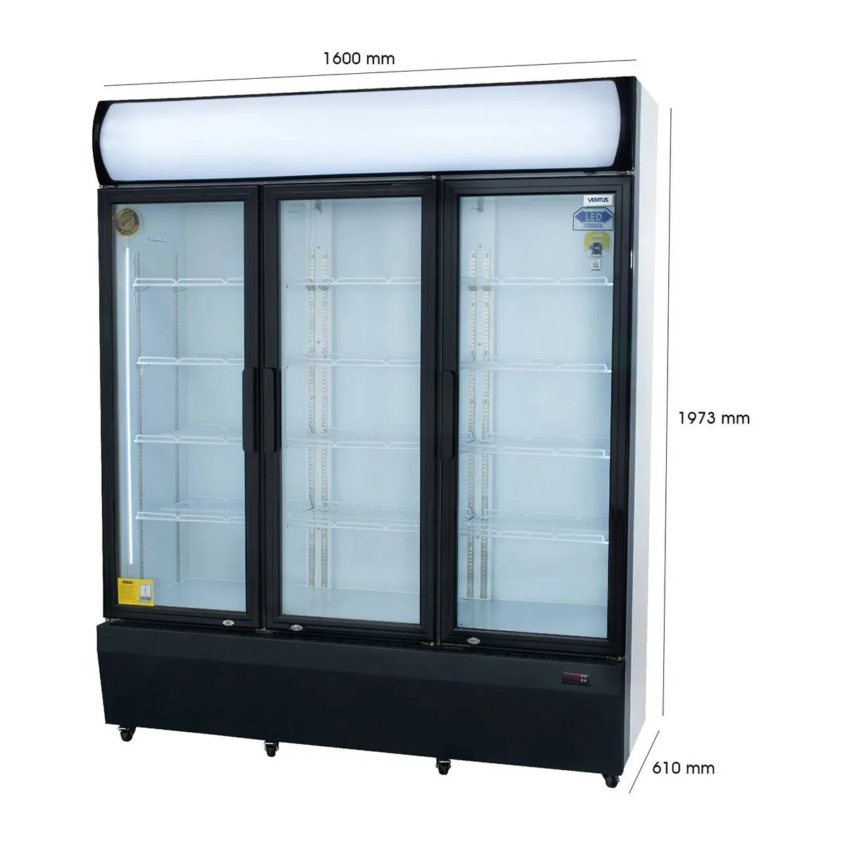 VENTUS - Ventus Visi-Cooler VC-1200L 3 Puertas Abatibles 1200 Lts