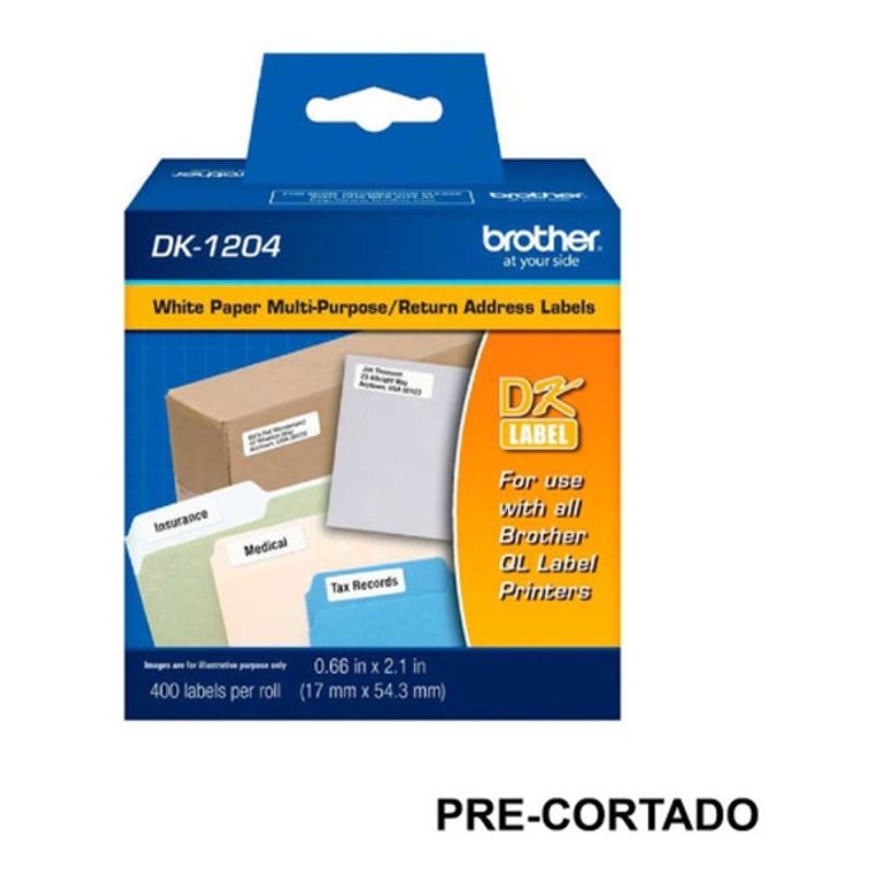 BROTHER - Rollo Dk1204 Brother Pre-cortado 17 X 54mm 400 Etiquetas