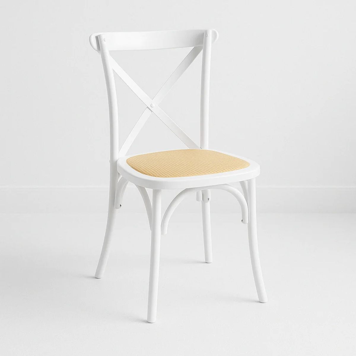 KLIK - Silla Crossback Madera Rattan - Blanca