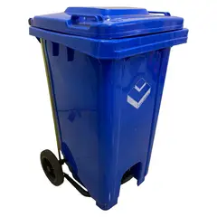 LORENZINI - Contenedor Basurero 100 Litros Azul con ruedas y pedal