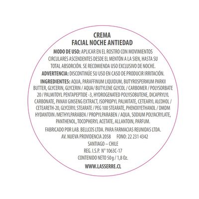 Imagen 2 del producto Crema Facial Noche Antiedad 50 g (Nutritiva) Lasserre Cosmétique.-