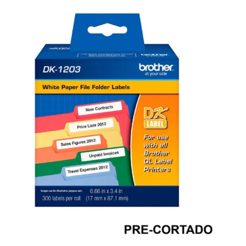 BROTHER - Rollo Brother Dk1203 Precortado 17 X 87mm  300 Etiquetas