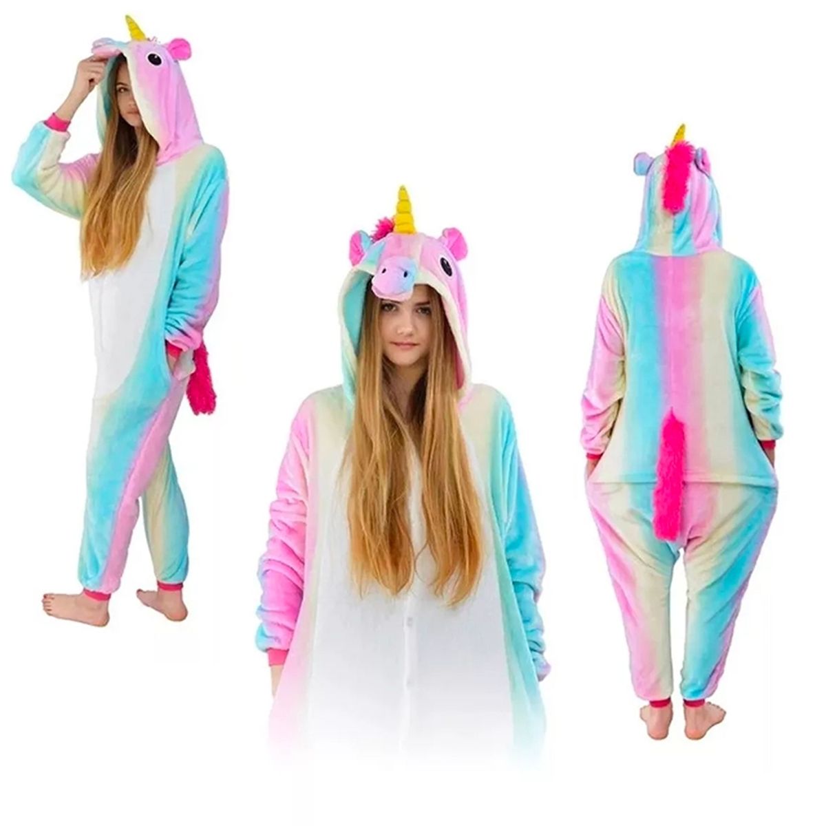 GENERICO - Pijama Unicornio Pastel Kigurumi Adultos