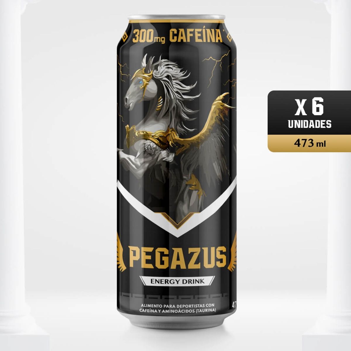 PALIKOS FITNESS - Bebida Energética - 300 Cafeina PACK 6 - PEGAZUS