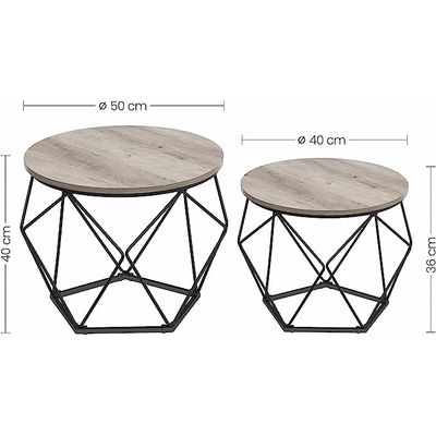 Imagen 2 del producto Set Mesa De Centro Base Hexagonal Gris