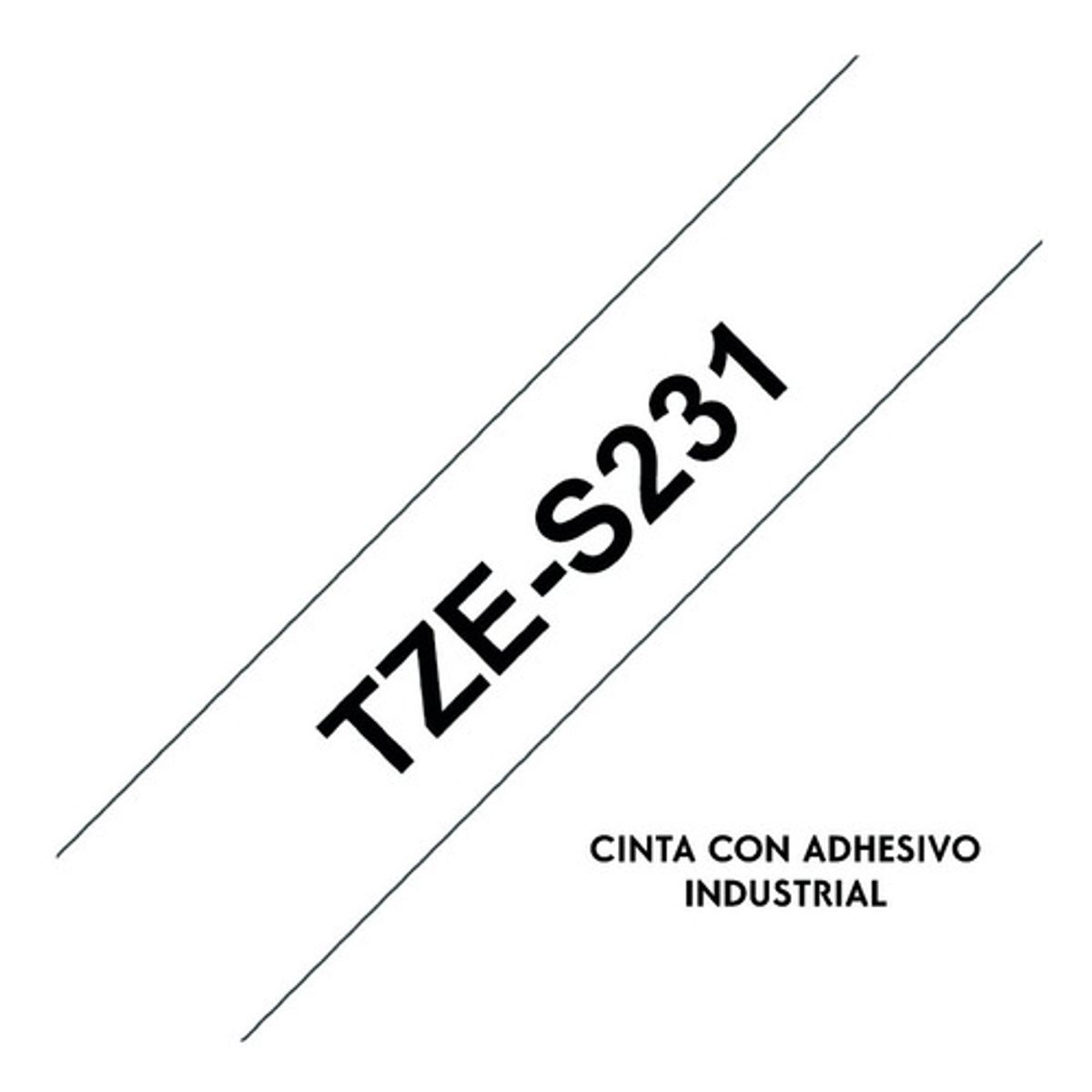 BROTHER - Cinta Brother Tzes231 Negro Sobre Blanco 12mm