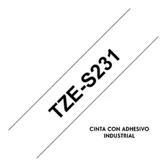 BROTHER - Cinta Tzes231 Negro Sobre Blanco 12mm
