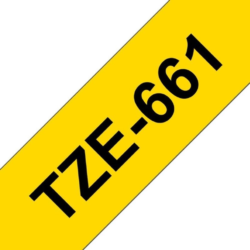 BROTHER - Cinta Brother Tze661 Negro Sobre Amarillo 36mm X 8mts