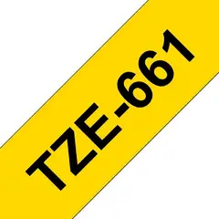 BROTHER - Cinta Tze661 Negro Sobre Amarillo 36mm X 8mts