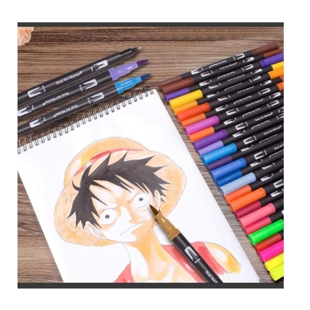 OFERTABKN - 100 Marcadores De Doble Punta Tipo Pincel Colores