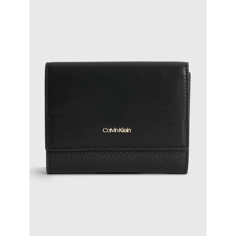 CALVIN KLEIN - Cartera reciclada de plegado triple Negro Calvin Klein